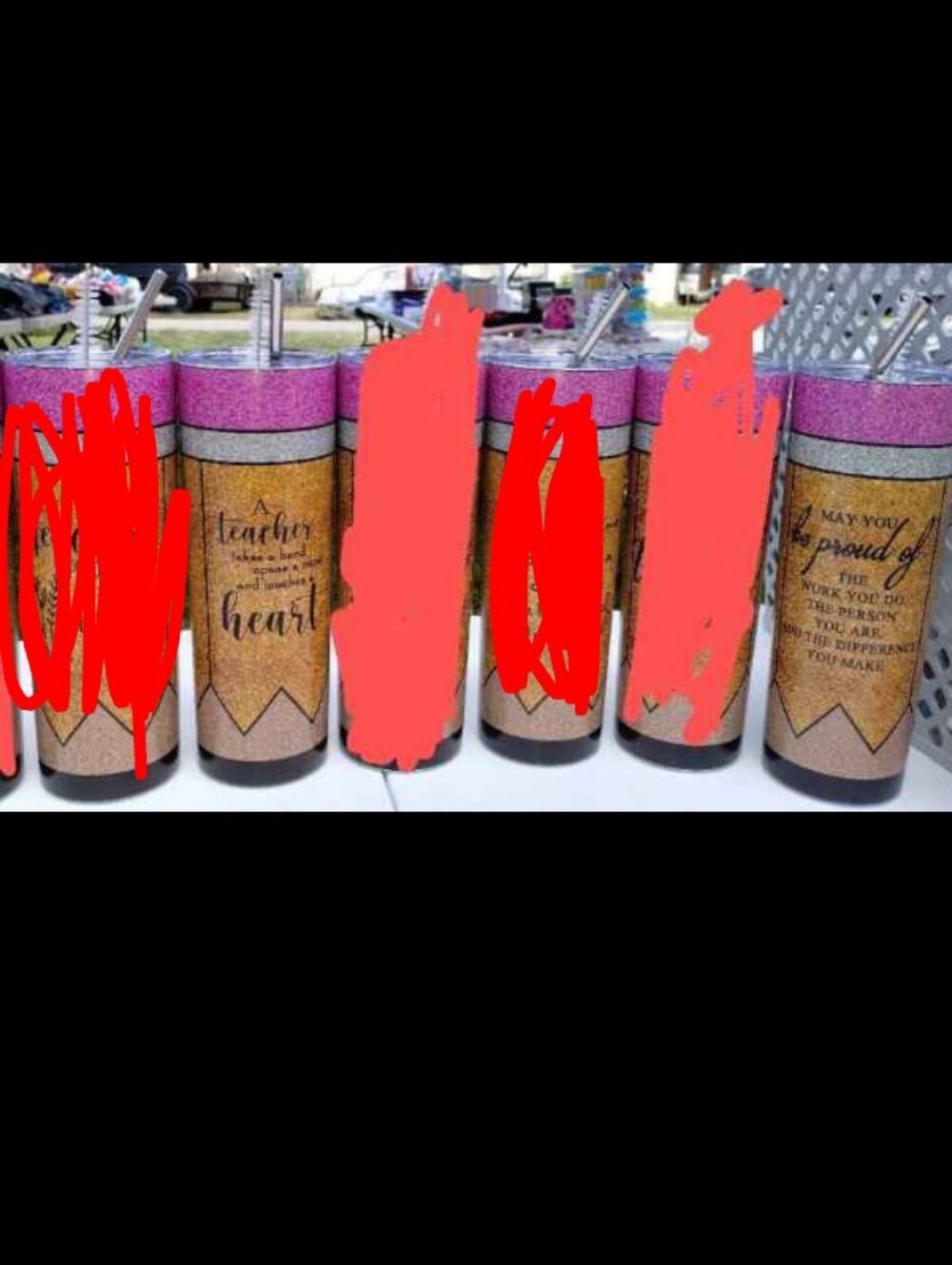 Glitter Gold and Purple Teacher Tumbler